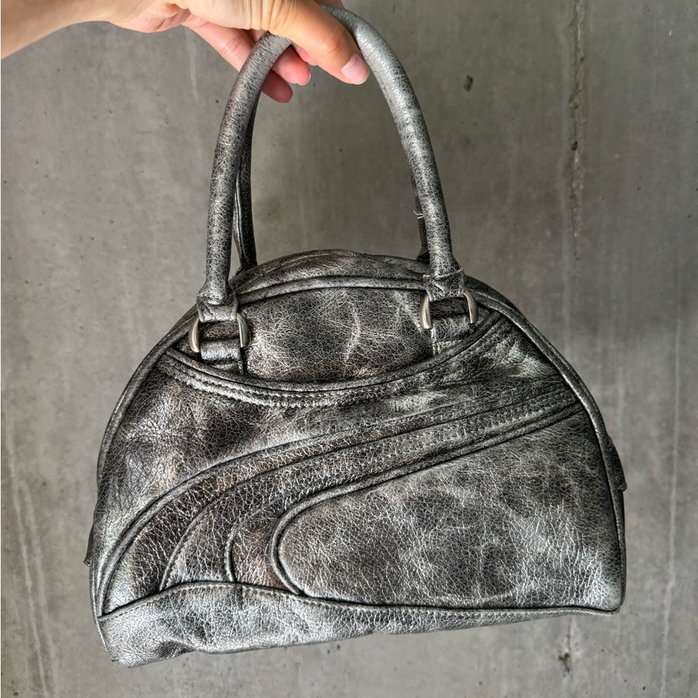 Y2K silver chrome Puma bowling bag